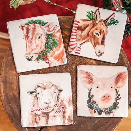 Willow Farm Animal Coasters Set Of 4 Or Individual